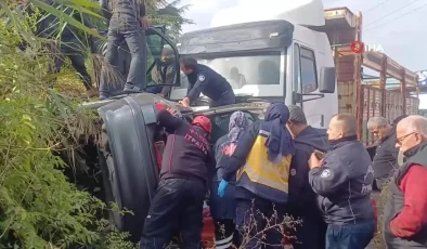 Manisa’da kontrolden çıkan otomobil refüjden aşağıya uçtu: 1 yaralı